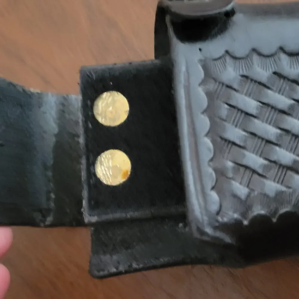 Triple K 890 Black Leather Radio Holster. Pre-owned, good shape.